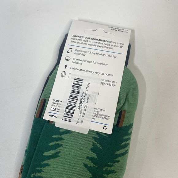 Sock It To Me “Sasquatch Camp Out” Men’s Crew *NEW* - Funny Novelty Gift Sz 9-13 - Picture 5 of 7